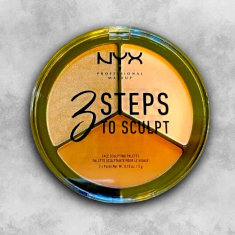 NYX Face Sculpting Palette 3-in-1 Contour + Highlight + Brighten Blendable NWT